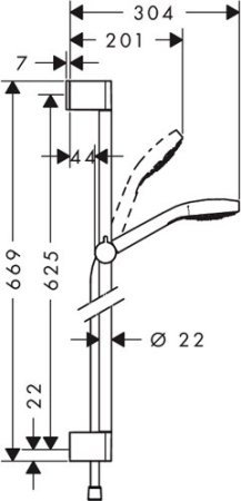 Душевой гарнитур Hansgrohe Croma Select 67см 26580400