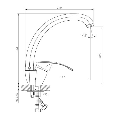 Смеситель Decoroom DR71 DR71021 для кухни