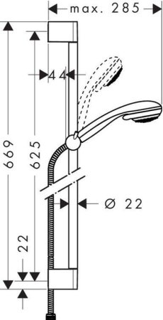 Душевой гарнитур Hansgrohe Crometta Multi/Unica 27767000