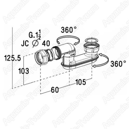 Сифон для ванны Jacob Delafon Volute 99314T-CP