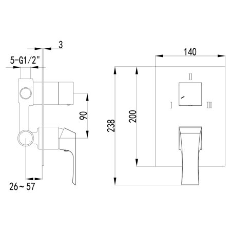 Смеситель Lemark Unit LM4528C для ванны и душа (скрытый монтаж)