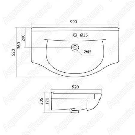 Раковина Santek Эльбрус 100см 1.WH11.0.255