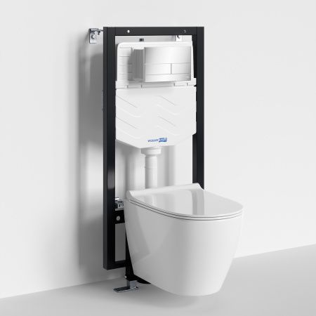 Инсталляция WasserKRAFT Vils с унитазом WasserKRAFT Mindel с микролифтом 56TLT.010.ME.CH04.H002