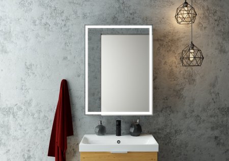 Шкаф-зеркало Continent Mirror Box black Led 60см