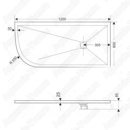 Душевой поддон RGW ST/AR-0128G 120x80 (R)