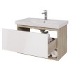 Тумба с раковиной Dreja Eco Perfecto 90 99.0813 дуб эврика/белый глянец
