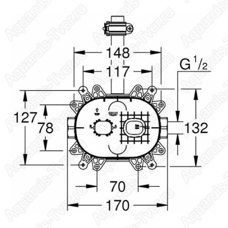 Скрытая часть Grohe Rainshower для верхнего душа 26264001