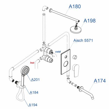 Душевая система WasserKRAFT Aisch А715571