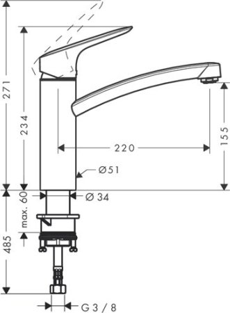 Смеситель Hansgrohe Logis для кухни