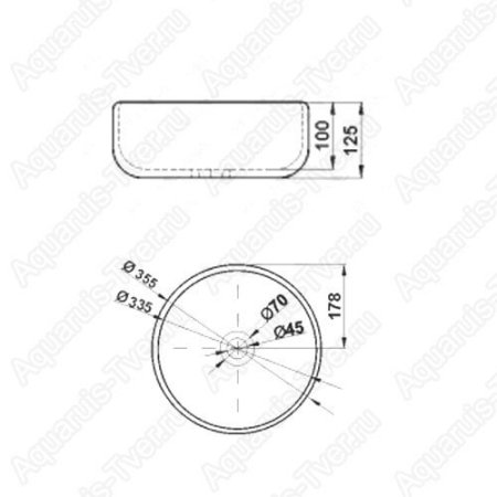 Раковина Jorno Melana 35см 7078DMB (черный матовый) 0235888