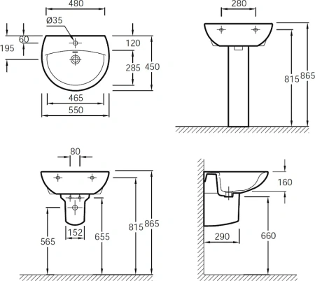 Раковина Jacob Delafon Patio 55см E4158NG-00