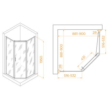 Душевой уголок RGW PA-86B 90x90 38088699-14 Душевой уголок RGW PA-86B 90x90 38088699-14