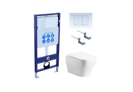 Инсталляция Aquatek с унитазом Aquatek Амадео sm с микролифтом SET AQUATEK АМАДЕО cm-009 4в1