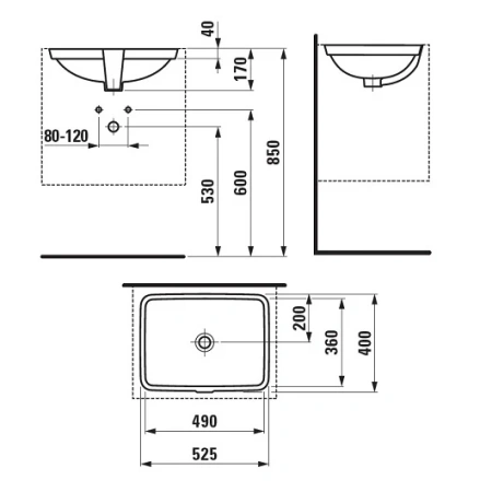 Раковина Laufen Pro S 52,5см 8.1196.1.000.109.1