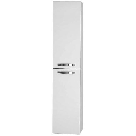 Пенал Dreja ALMI 99.0208, 35 см, подвесной/напольный, универсальный, 2 дверцы, 4 стеклянные полки, белый глянец