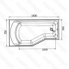 Акриловая ванна 1Marka Convey 150x75 (L)