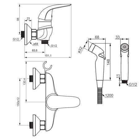 Смеситель Damixa Eclipse для гигиенического душа 318000000 Смеситель Damixa Eclipse для гигиенического душа 318000000