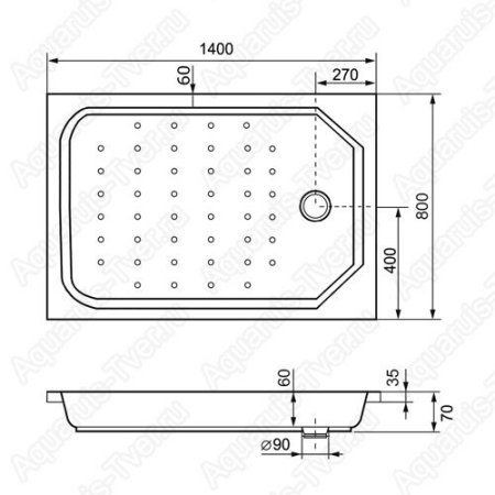 Душевой поддон RGW Style PR 140x80