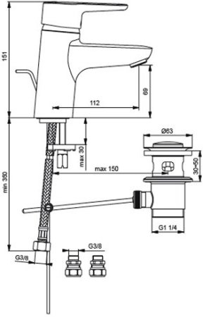 Смеситель Ideal Standard Connect для раковины