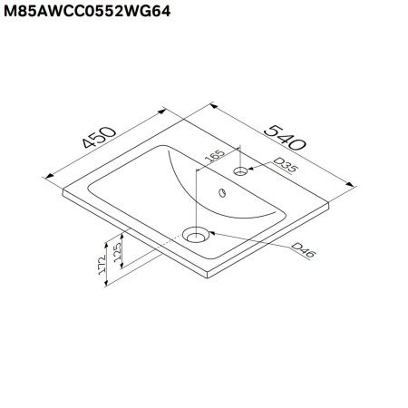 Раковина Am.Pm X-Joy 55см M85AWCC0552WG64