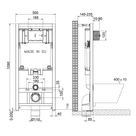 Инсталляция для унитаза Lemark Peneda 9880001