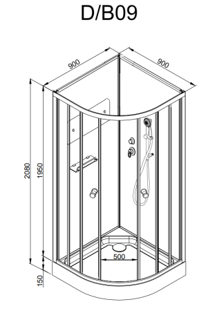 Душевая кабина DTO 90х90 D09