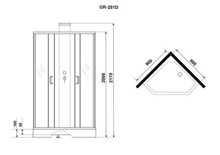 Душевая кабина Grossman 90x90 GR251D 