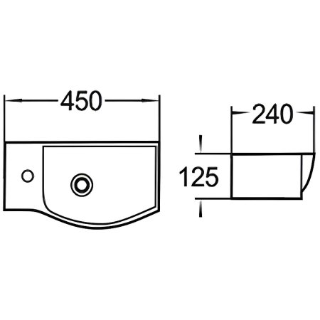 Раковина WeltWasser Aisbach 7945 GL-WT (L) 45см 10000008690