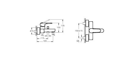 Смеситель Vitra Root Round для ванны A42725EXP