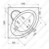 Акриловая ванна Aquatek Калипсо 146x146 с экраном