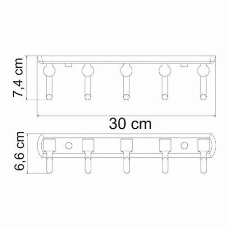 Планка WasserKRAFT Oder K-3075 5 крючков