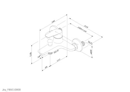 Смеситель Am.Pm Joy для ванны F85E10000