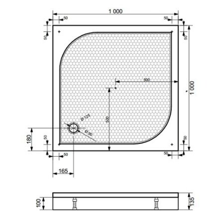 Душевой поддон Эстет Гамма 100x100