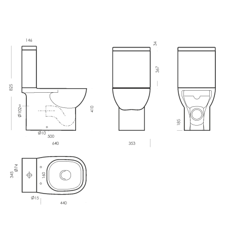 Унитаз-компакт Sanita Luxe Quadro WC.CC/Quadro/2-SlimDM/WHT.G/S1