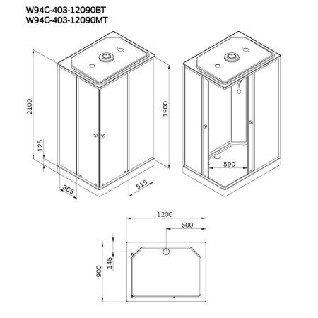 Душевая кабина Am.Pm X-Joy 120x90 W94C-403-12090BT
