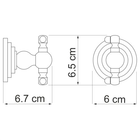 Крючок двойной WasserKRAFT Ammer K-7023D (матовый хром)