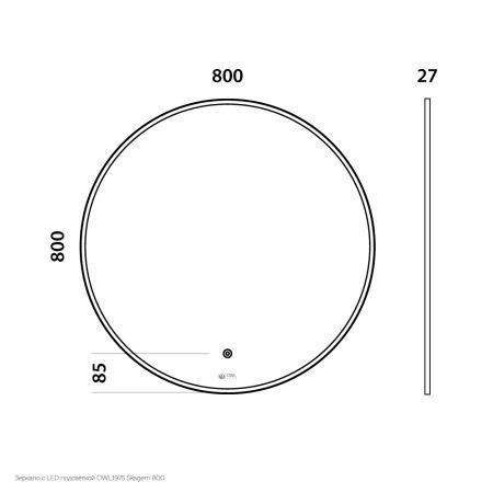 Зеркало OWL Skagern 80x80 OWLM200701