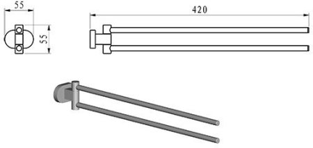 Полотенцедержатель двойной Ravak Chrome 42см X07P319