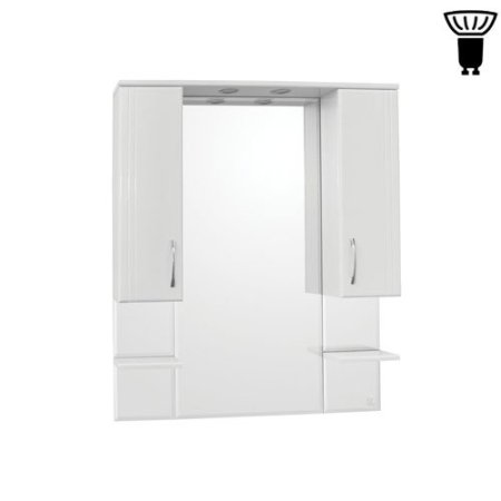 Шкаф-зеркало Style Line Энигма 90см белый глянец