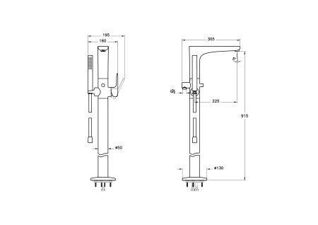 Смеситель Vitra Root Round для ванны A4274123EXP
