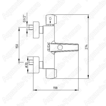 Сместитель E.C.A. Thermostatic для ванны (термостатический)