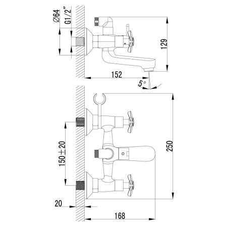 Смеситель Lemark Partner LM6542C для ванны