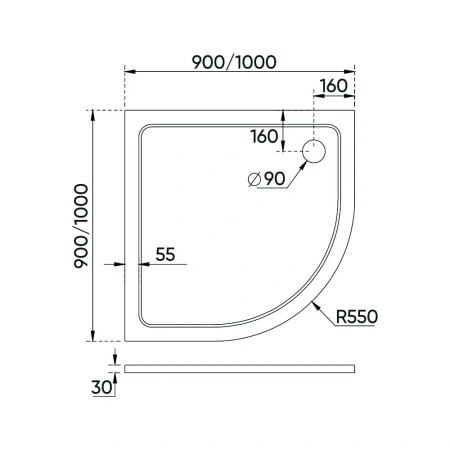 Душевой поддон Veconi Tezeo Stone TZ-10 100x100