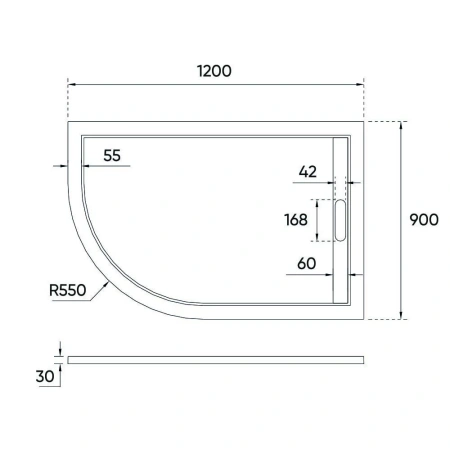 Душевой поддон Veconi Tezeo Stone TZ-06R 90x120