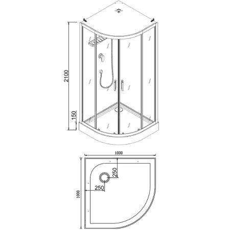 Душевая кабина Esbano ESE-100CR 100x100 ESKE100CR