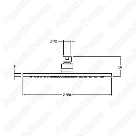 Верхний душ Jacob Delafon Toobi d25см E21758-CP
