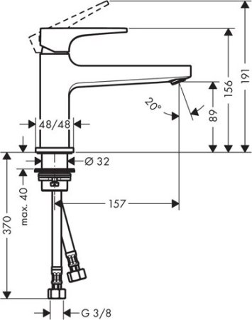 Смеситель Hansgrohe Metropol Loop 100 для раковины (с донным клапаном) 74502000