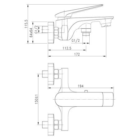 Смеситель Lemark Allegro LM5914CW для ванны