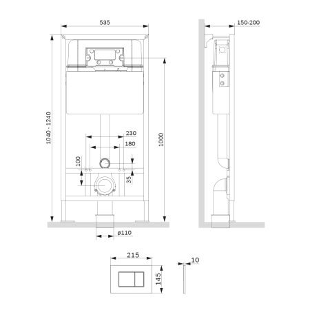 Инсталляция для унитаза Am.Pm Pro C с механической клавишей Pro S I012707.0251