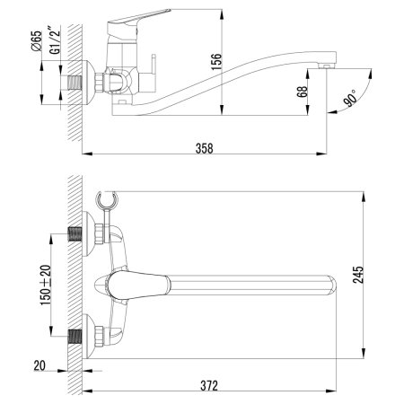 Смеситель Lemark Partner LM6553C для ванны